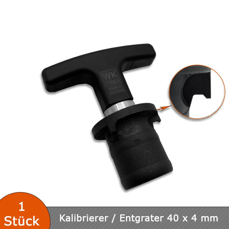 Verlegehilfen Kalibrierer / Entgrater 40 x 4 mm für Mehrschichtverbundrohre mit T-Griff