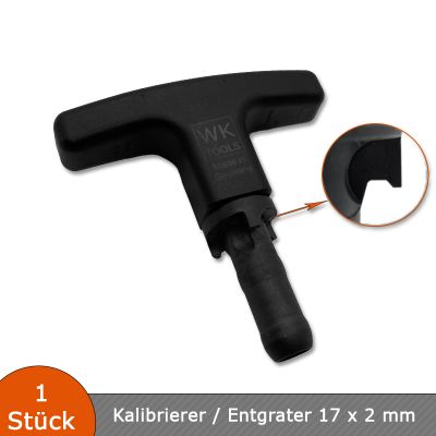 Verlegehilfen Kalibrierer / Entgrater 17 x 2 mm für Mehrschichtverbundrohre mit T-Griff