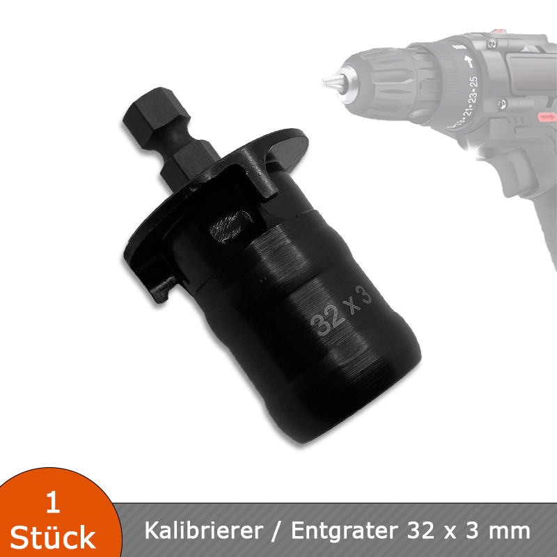 Verlegehilfen Kalibrierer / Entgrater 32 x 3 mm für Mehrschichtverbundrohre mit Akkuschrauberantrieb