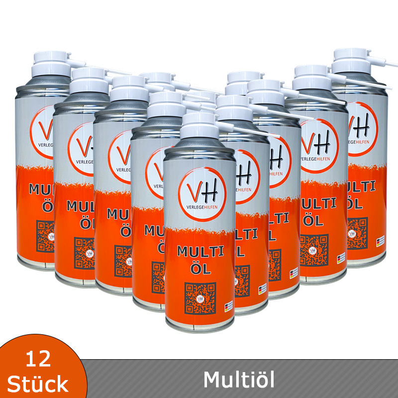 Verlegehilfen Multi Öl Set 12 Dosen - Multifunktionsöl 400 ml / Der Alleskönner